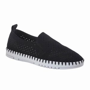 Patrizia Black Perforated Slip-On Women's Shoes